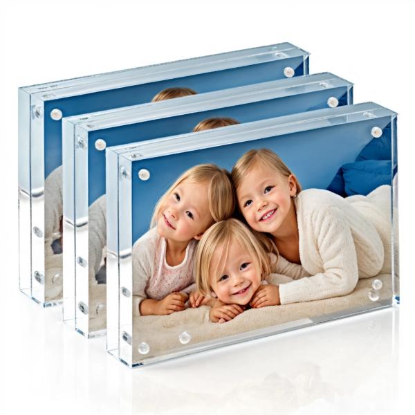 4'' X 6'' Acrylic Photo Frame With Magnets , Tabletop Acrylic Clear Picture Frames OEM