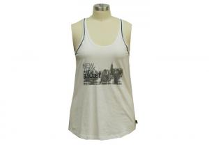 Quality Outdoor Loose Fit Womens Sports Vest Tops , Sleeveless Ladies Knitted Tank Tops for sale