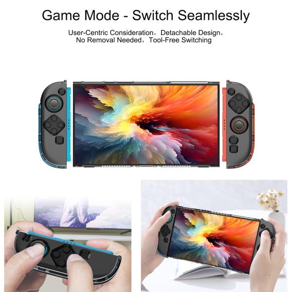 Detachable PC Left & Right Joy-con + Dockable Middle Frame Protective Cover Case Kit for Nintendo Switch 2