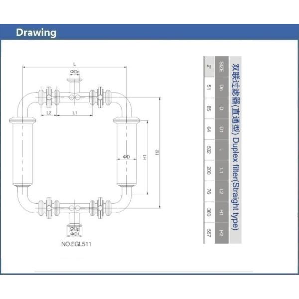 Sanitary Food Grade Beverage Pipeline Filter , SS304 Duplex Water Filter