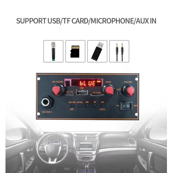 2x10W 3.7V True Stereo Bt Trolley Stereo Motherboard MP3 Decoder Amplifier Board with Microphone Function