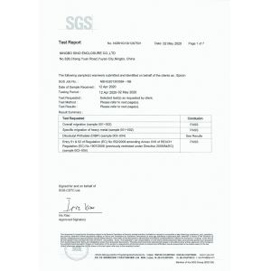 Yuyao Sino Enclosure Co. Ltd Certifications