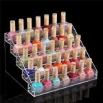 Pure Acrylic Nail Polish Counter Display Racks For Makeup Store Promotional