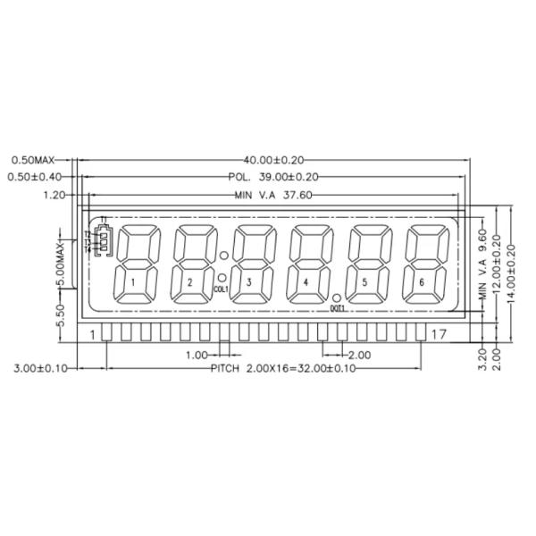 Static 6 Digit HTN LCD Display 7 Segment For Fuel Dispenser Display