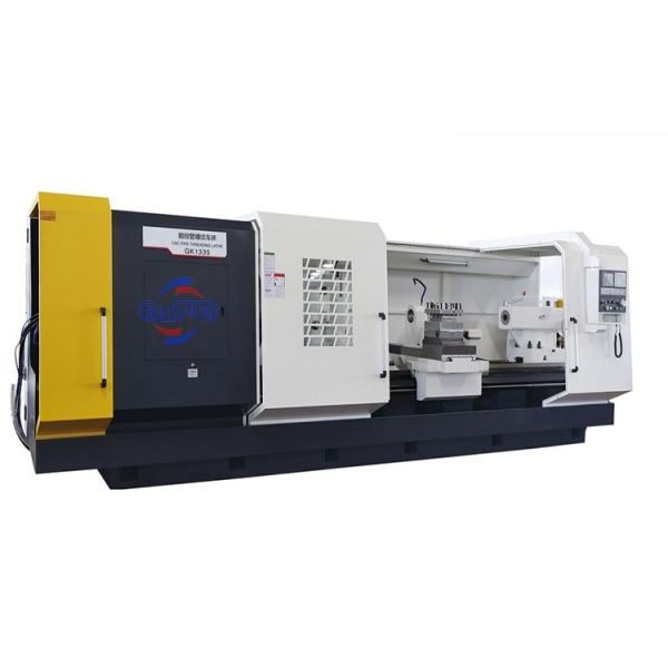Large Spindle Boring Pipe Threading Lathe Machine With Double Chuck