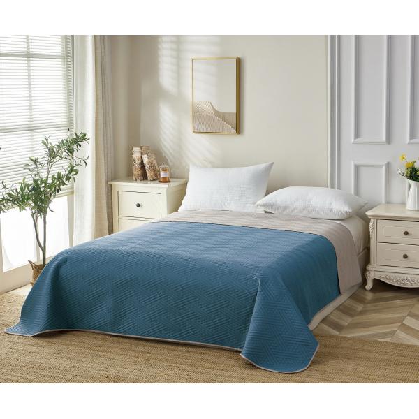 Luxurious Reversible Polyester Ultrasonic Bedspread Hypoallergenic With Custom
