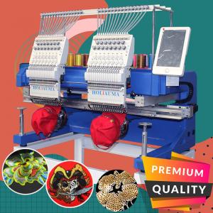 China Best china embroidery machine 400*500mm 15 needles high speed cap t-shirt flat computer embroidery machine 2 heads on sale