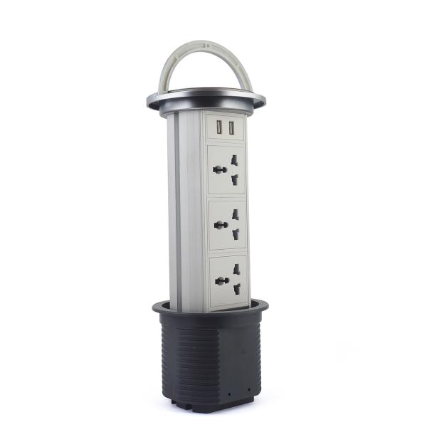 Durable Kitchen Pull Up Socket Tabletop Power Socket 4 Universal Outlet