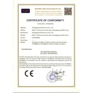 Zhangjiagang RY Electronic CO.,LTD Certifications