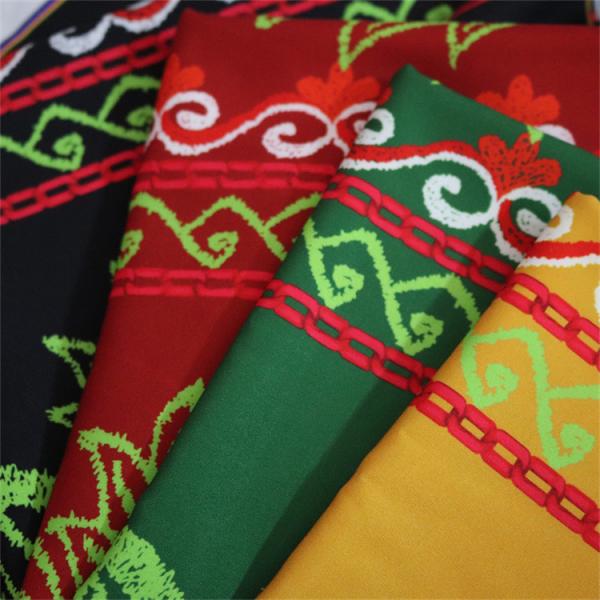 Blue Red Yellow Polyester Digital Printed Fabric Colorful Flower For Garment