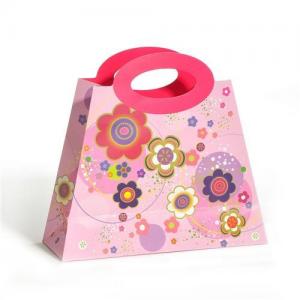 China Custom Promotional Flat Bottom Paper Bags Champion Printing Die Cutting Handles on sale
