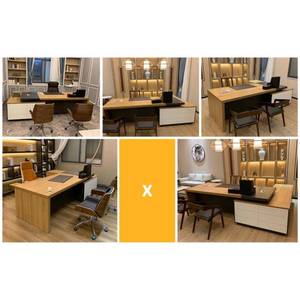 MDF Aluminum E1 Panel Executive Manager Table Anti Scrape