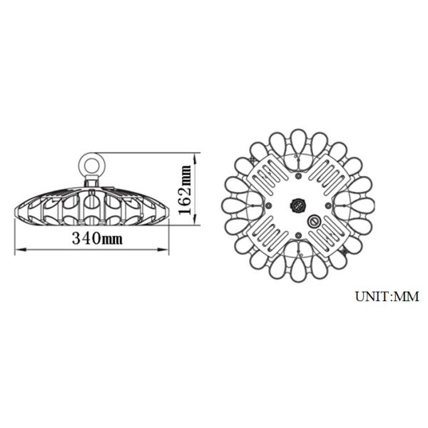 high Lumen output 125lm/w ufo LED HighBay Light 100W 150W 200W led industrial high bay light