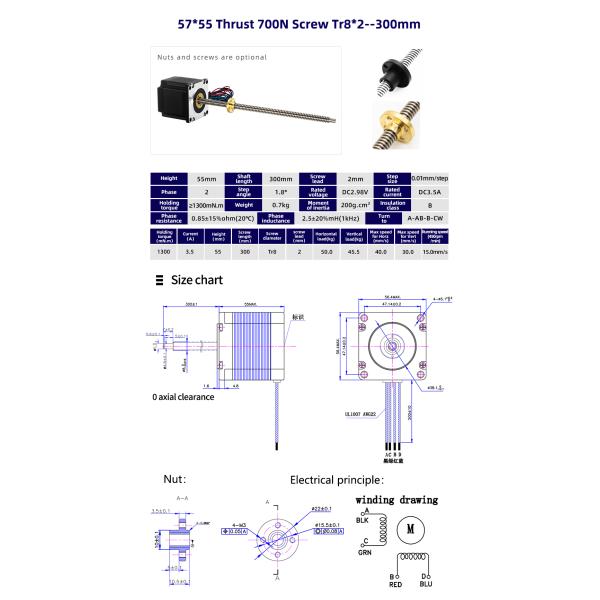 Nema 23 Linear Motion Stepper Motor With 980N Max Thrust and 1.8° Step Angle for Movement