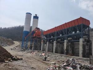 Quality 50m3/H Small Dry Stationary Ready Mix Compact Concrete Batching Plant Automatic for sale