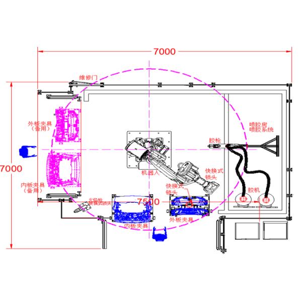 Infrared Heating Car Manufacturing Machines 6 Axis Rotation Angle Short Cure Time
