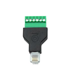 Quality RJ12 6P6C Connectors Modular Plugs to 6 Pin Screw Terminal Blocks Adapter for sale