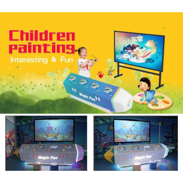 Interactive Wall Projection Games AR Painting Fish Trees Dinosaur For Children