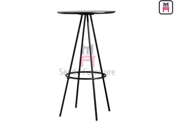 Buy 2ft Round Shape MDF High Table with footrest for restaruant & bar Use at wholesale prices