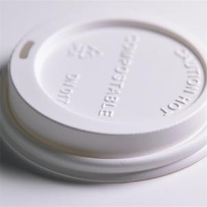Customization CPLA Plastic Strawless Lid ф73mm Compostable Durable