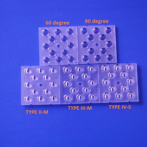 Large Angle SMD 3030 Led Lamp Lens Optical Street Light TYPE IV-S Degree 50mm