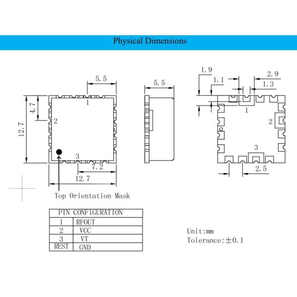 10dBm Integrated Circuits IC Chip Coaxial Resonator Oscillator Electronic Parts with Output power 7-9dBm Current 28mA