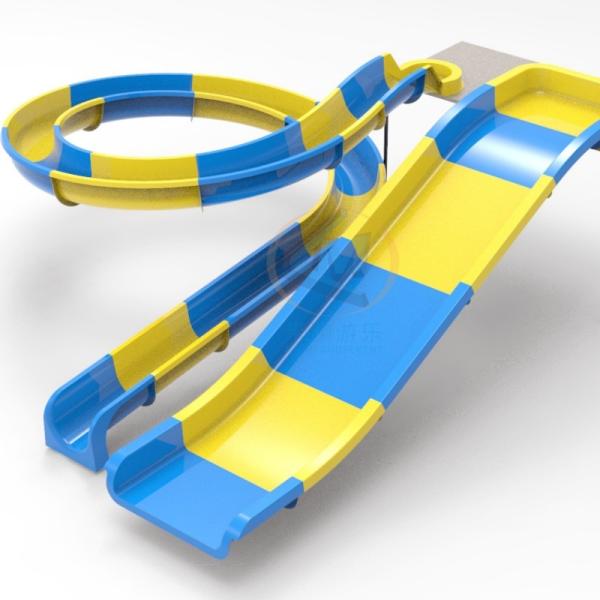 Bright Surface Fiberglass Pool Slide 2.5m Height Durable For Family