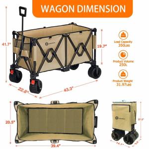 Folding Garden Cart’S Telescoping Adjustable Handle Locks And Extends Allows