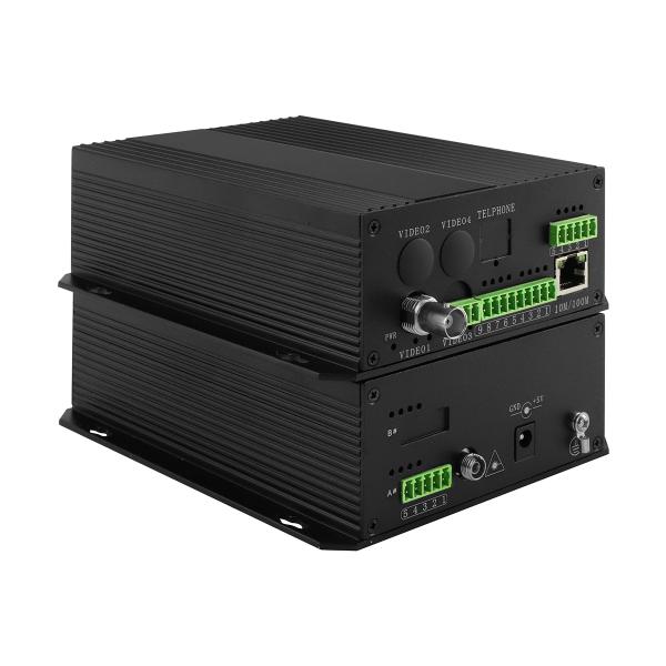 Bidi Data Dry Contact Analog Video Fiber Converter RS232 RS485 Rack Mounted DC12V