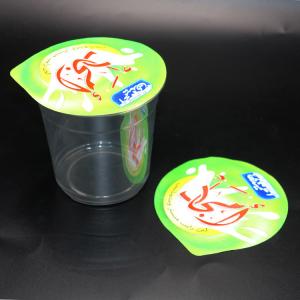 China 117mm 12oz 16oz Embossing Yogurt Foil Lid Heat Seal Lacquer on sale