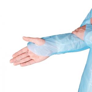 China Medical Plastic Isolation Gown Disposable CPE Protective With Thumb Loop Cuffs on sale
