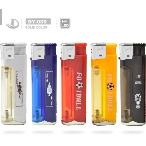 Five Colors White LED Lamp Soft Flame Electronic Lighter Gas Refillable Cigar Lighter