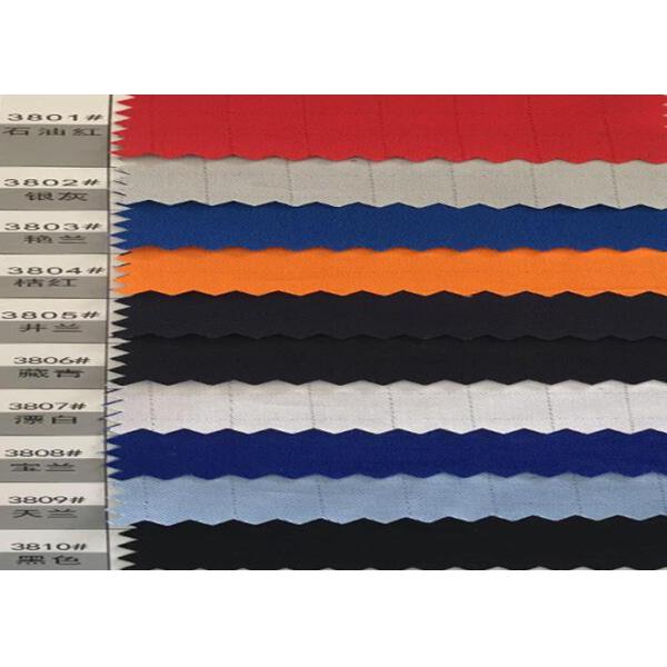 EN1149 Anti Static Cloth Material 99% Cotton 2% Grid For Protective Workwear