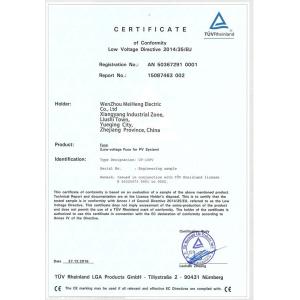WENZHOU MEIHENG ELECTRIC CO.,LTD Certifications