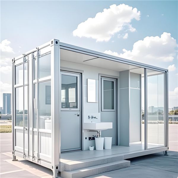 Custom Sized Steel Construction Waterproof Portable Toilet Mobile Restroom for Outdoor Use