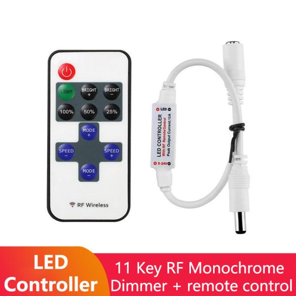 11 Key RF DC Single Color LED Controller Mini Wireless With Plastic Material