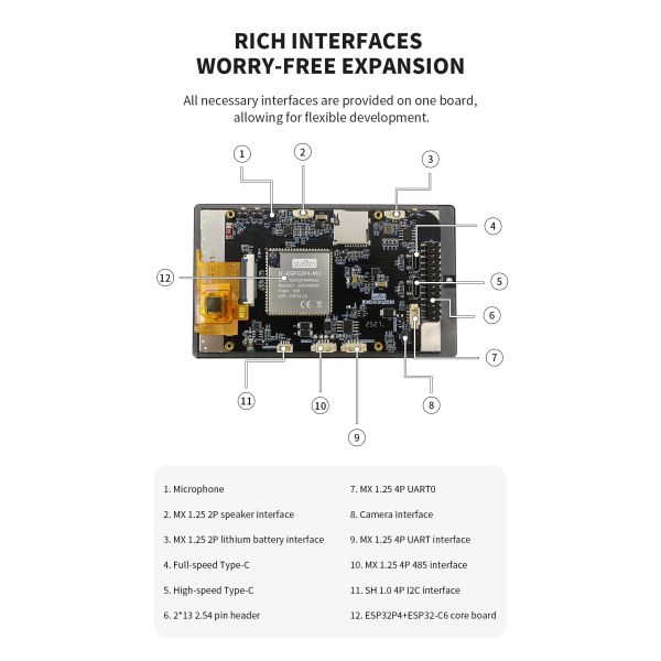 4.3 Inch ESP32 Display Module with 480 x 800 Resolution and 117.01 x 69.41 mm Module Size for Smart Device Control