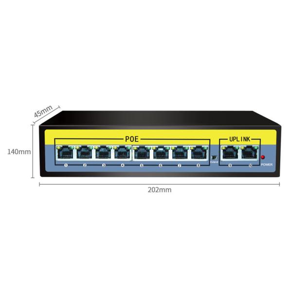 Hot 8x10/100M POE+2xUP-link IEEE802.3af/at POE Etherent switch for IP Camera/phone Network switch