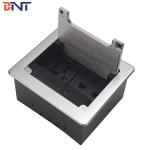 New design silver color flush mount desktop brush socket for conference table