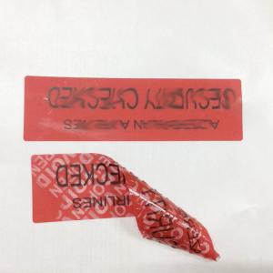 Self Adhesive Non Residue Security Labels Recyclable Package Use