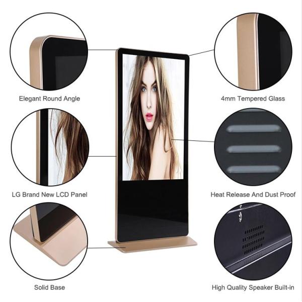 Double Sided 42-65 Inch LCD Touch Screen Kiosk Full Tempered Glass Screen