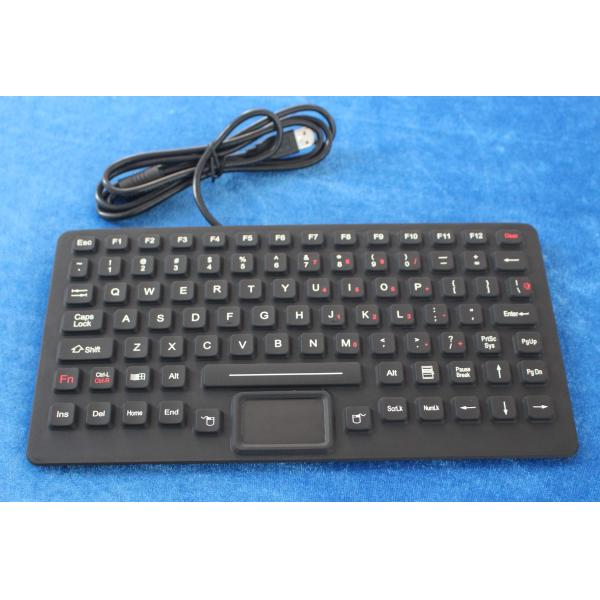 IP65 Waterproof USB Interface Silicone Industrial Keyboard With Touchpad