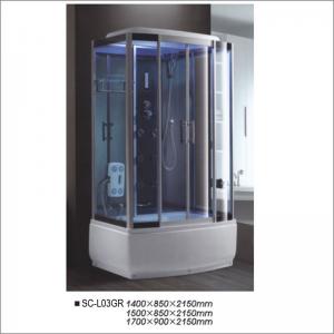 Quality Rectangle Shower Cabin with Shelf with Top Shower and Six Jets / Nozzles for sale