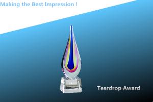 China expression crystal teardrop award/glass teardrop trophy/glass teardrop award/crystal award on sale