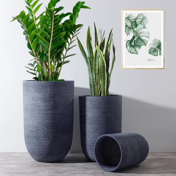 Buy Fiber Grey Clay Flower Pots at wholesale prices