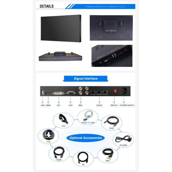 LED Backlight Touch Screen Video Wall Monitors Display 1920*1080 Resolution