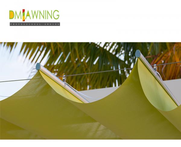 Manually Retractable Sun Shade Sail Slide Wire Canopy Pergola Kit 85% Uv Protecting