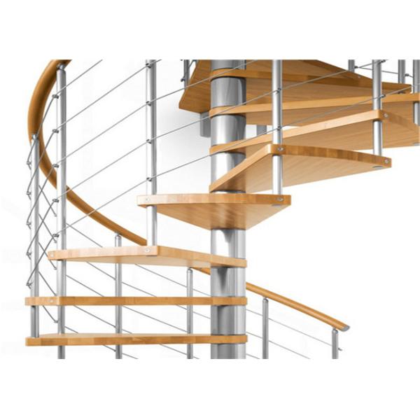 Walnut Tread Custom Spiral Staircase With Round Post Glass Balustrade
