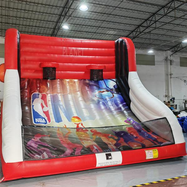 Inflatable Basketball Challenge Carnival Game Interactive Bounce Machine