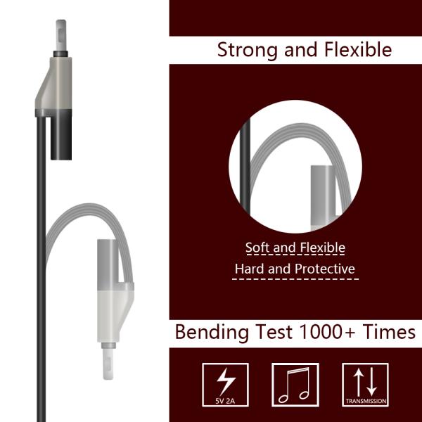 Audio 2 In 1 Usb Cable Adapter Iphone X iPhone 6 Charger Mobile Charging